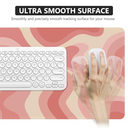 iCasso Desk Pad,Desk Matt for Desktop,Cute Mouse Pad,Pink Topographic - color: Pink Topographic