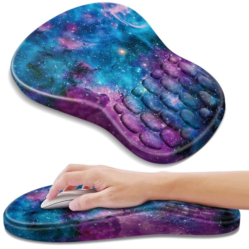YIWEI Ergonomic Mouse Pad with Wrist Rest for Carpal Tunnel Pain Relief - color: Starry Sky
