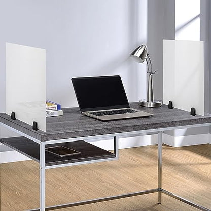 Desk Privacy Panels, 24 x 18 inches, 2PCS Acrylic Clamp-on Desk Dividers, Dual Frosted Plexiglass Office Partitions