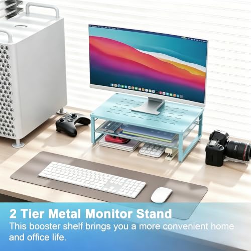 gianotter 2-Tier Metal Monitor Stand Riser - color: Blue