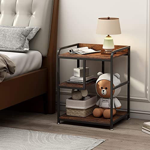 Fannova Large Printer Stand with PC Tower Shelf for Home Office Storage - color: Rustic Brown