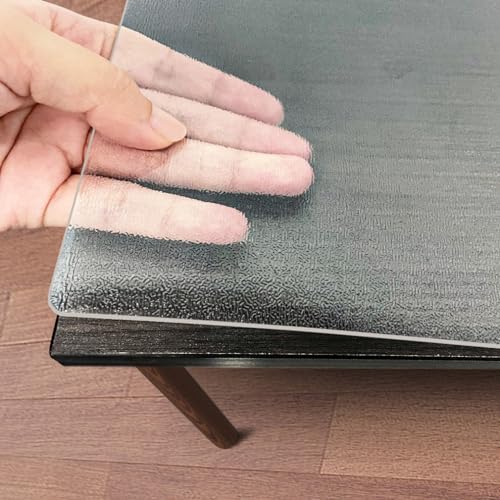 Kasepie 30 X 48 Inch Frosted Table Protector,2mm Thick Plastic Table Cover, Clear Plastic Tablecloth Protector, Grime Proof and Easy to Clean, Suitable for Dining Table、 Coffee Table、Dresser - color: Frosted 2mm Thick, size: 48" x 30" (Rectangular)