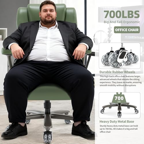 700lbs Big and Tall Office Chair, Large Heavy Duty Computer Desk Chair - color: Green