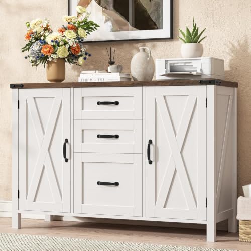 Vabches File Cabinet with 3 Drawers Fits Files Letter/A4 Size, Rustic White - color: Rustic White