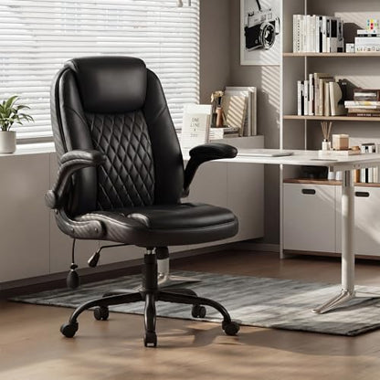 MALOL Leather Office Chair with Adjustable Lumbar Support Set of 2, Black - color: Black, size: Set of 2