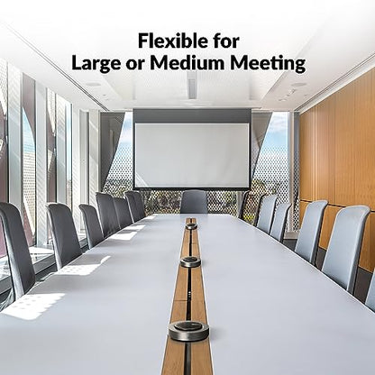 Conference Speakerphone, Daisy Chain up to 9 Speakerphones for 50 People | USB/Bluetooth Speaker with 4 Mics AI Noise Cancellation 360° Voice Pickup for Zoom,Teams,Conference Call Large Meeting Room