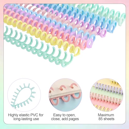 50 Pcs Plastic Spiral Binding Coils, Plastic Binding Combs 30 Ring Diameter 0.47inch Add Pages to Notebooks, Snap Close Comb Binding Spines Binder Dividers, Ring Coil for Loose Rings Spiral Notebook - size: 50 pcs