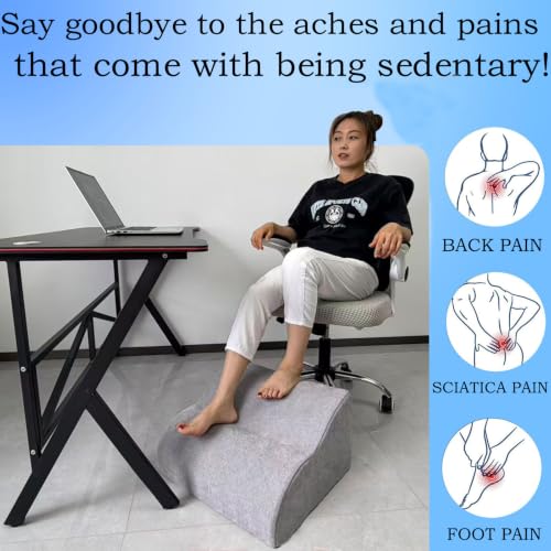 Foot Rest for Under Desk at Work.Multifunctional 3-Tier Foot Stool - color: Extra Large-light Grey