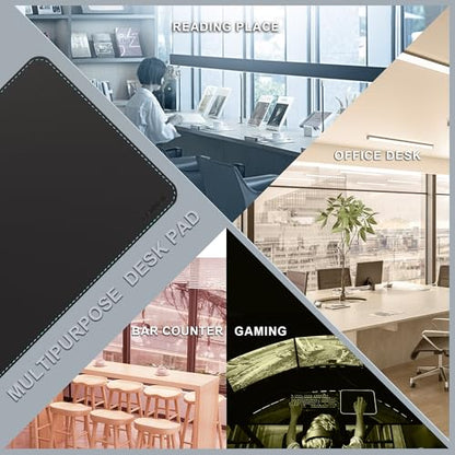 CENNBIE Leather Desk Mat - 31.4" x 19.6" Computer Desk Pad (Black) - color: Black, size: 19.6" x 31.4"