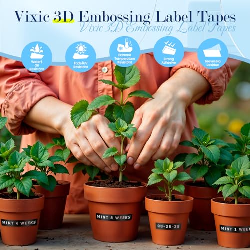 Vixic Embossing Label Maker, Embossed Retro Embosser, Emboss Label Makers - color: White