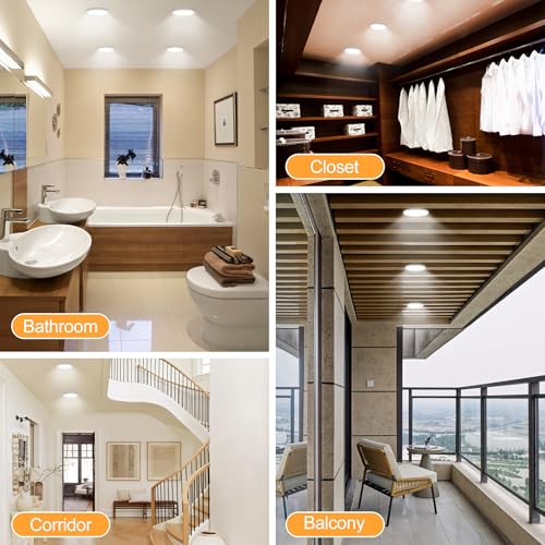 ETL Certified 9 inch Ceiling Light Flush Mount,Ultra Slim 0.63 inch Thick Round Flat LED Ceiling Light Fixtures 5000K Daylight Dimmable Ceiling Lamps for Bedroom,Bathroom,Hallway, 3 Pack White - color: 3 Pack White, size: 9 inch