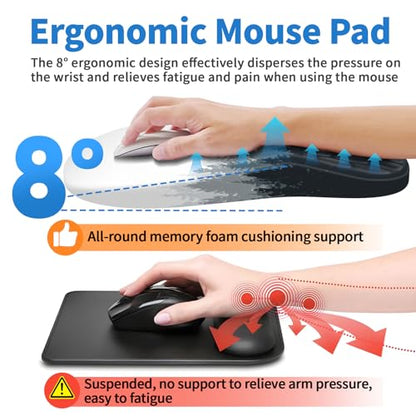 YIWEI Ergonomic Mouse Pad with Wrist Rest for Carpal Tunnel Pain Relief - color: Forest-2