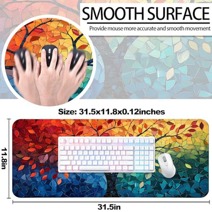 Tree of Life Gaming Desk Mat, Extended Fantasy Abstract Mouse Pad - color: W04