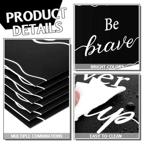 Honoson 24 Pcs Inspirational Privacy Folders for Students | Cardboard Desk Shields with Motivational Words, 6 Designs for Classroom Study, Tri-fold Exam Dividers, Bulk Test Boards - style: Minimalism