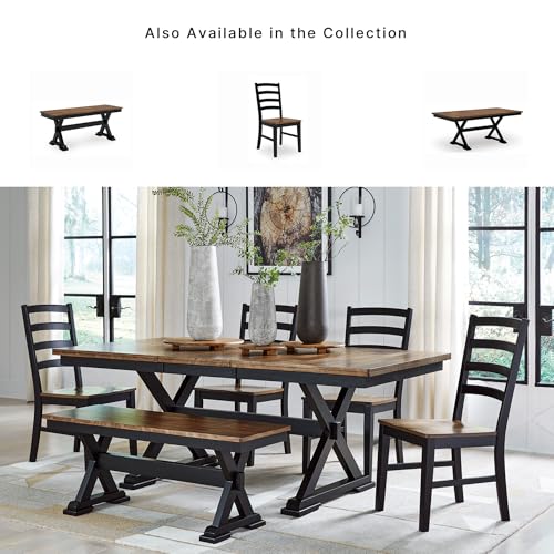Signature Design by Ashley 1-Piece Wood Dining Bench, 48" 2-Tone Farmhouse - style: Dining Bench