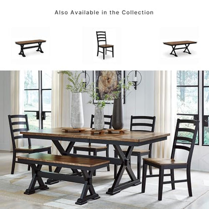 Signature Design by Ashley 1-Piece Wood Dining Bench, 48" 2-Tone Farmhouse - style: Dining Bench