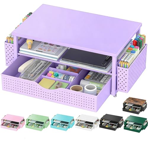 Spacrea Desk Organizers and Accessories, Printer Stand with Storage, Purple - color: Purple