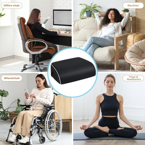 Thick Chair Cushions, Office Booster Seat Cushion to Tailbone Pain Relief - color: Black, size: 18"x16"x6"