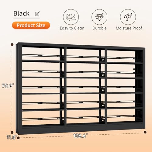 5-Tier Bookcase with Adjustable Storage Shelves, Metal Bookshelf with Book Stopper, Bookcase Shelf for Library, Office, Living Room (Black(1 Column,3 Combination Bookshelves)) - color: Black - 1 Column 3 Combination