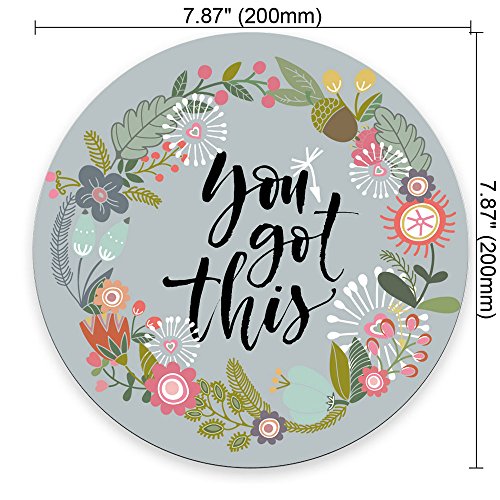 Floral Mouse Pad Motiavation Quote You Got This Neoprene Inspirational Quote Mousepad Office Space Decor Home Office Computer Accessories Mousepads - color: Multi 19