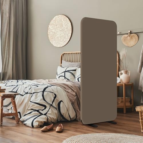 DECOLAB Standing Room Partition, Portable Wall Panel, 29"x65", Taupe - color: Taupe