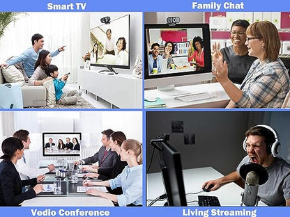 Full 1080P HD Webcam with Microphone, USB Webcam for Laptop and Desktop, External Web Camera, Streaming PC Web Camera with Privacy Cover and Tripod, Widescreen Web cam for Zoom Skype YouTube