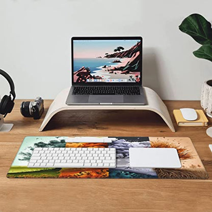 Desk Pad,Office Desk Mat 31.5"×11.8" Large Gaming Mouse Pad,Durable Extended Computer Mouse Pad,Waterproof Thick Big Mouse Pads with Non-Slip Rubber Base Office Home Four Seasons Tree - color: Xl01-01 Four Seasons Tree, size: 31.5 x 11.8 in