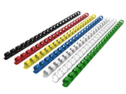 Rayson CR-12-100-M Plastic Binding Combs 1/2in. 21-Ring, 90-Sheet Capacity, Colorful Comb Binding Spines, Max. Binding A4 Size Paper (8.3"×11.7"), Box of 100 - size: 1/2", style: A4 - Available in 7 Vibrant Colors