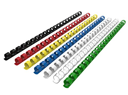 Rayson CR-12-100-M Plastic Binding Combs 1/2in. 21-Ring, 90-Sheet Capacity, Colorful Comb Binding Spines, Max. Binding A4 Size Paper (8.3"×11.7"), Box of 100 - size: 1/2", style: A4 - Available in 7 Vibrant Colors