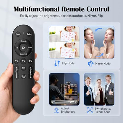 YQE 4K Webcam with Tripod, UHD Web Cam with Microphone, PDAF Autofocus Webcam with Remote Control, Privacy Cover, USB Type-A & A-to-C Adapter Computer Camera for Calling, Zoom/Teams/Facetime/Switch 2