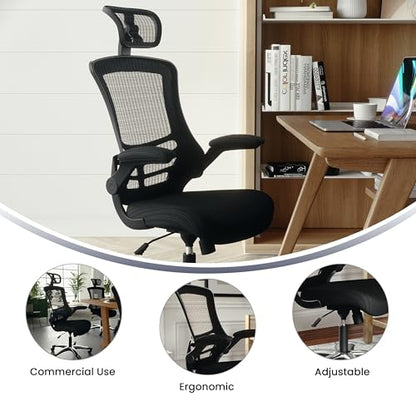 Flash Furniture Mesh Swivel Adjustable Office Chair, Black