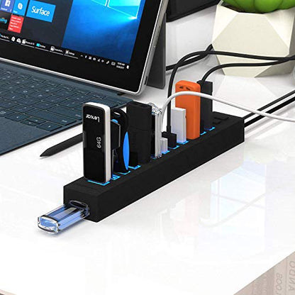 SABRENT 13-Port USB 2.0 Data Hub, Powered, 2 Switches (HB-U14P) - size: 13-PORT