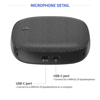 AIRHUG Bluetooth Speakerphone for 8 People, 2 Expansion Microphones | 360° Voice Pickup, Noise Reduction, Conference Speaker with Microphone