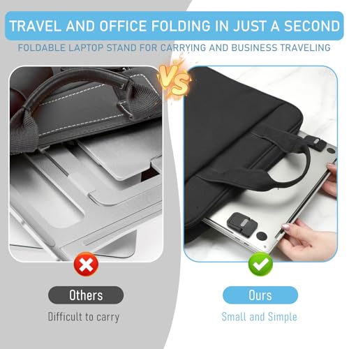 4pcs Portable Keyboard Riser, Mini Foldable Laptop Stand for Desk Self-Adhesive Plastic Invisible Laptop Feet Adjustable Computer Keyboard Lift for Most Keyboards