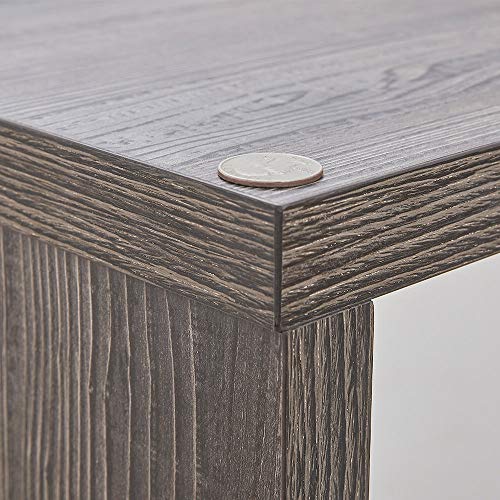 HSH L Shaped Computer Desk, Rustic Wood Corner Desk, Dark Gray Oak, 55 inch - color: Dark Gray Oak