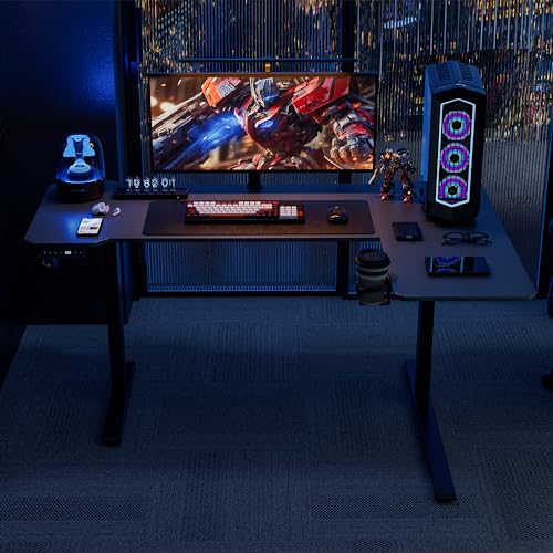 Acrolix L Shaped Electric Standing Desk, 51x31.5 Inch Reversible, Black Carbon - color: Black Carbon, size: 51