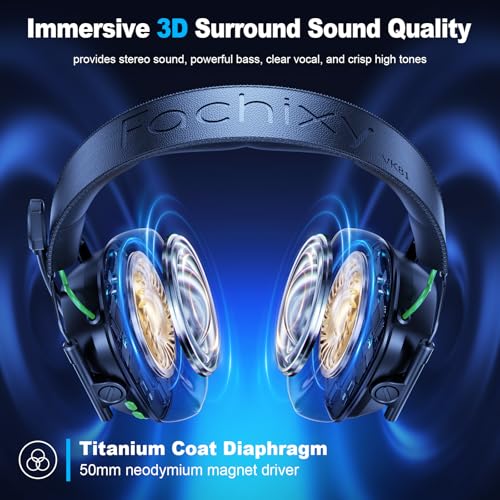 Wireless Gaming Headset for PS5, PS4, PC, Switch, 20ms Low Latency with Mic - color: Black