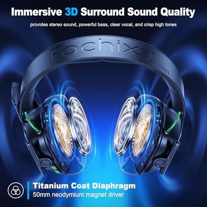 Wireless Gaming Headset for PS5, PS4, PC, Switch, 20ms Low Latency with Mic - color: Black