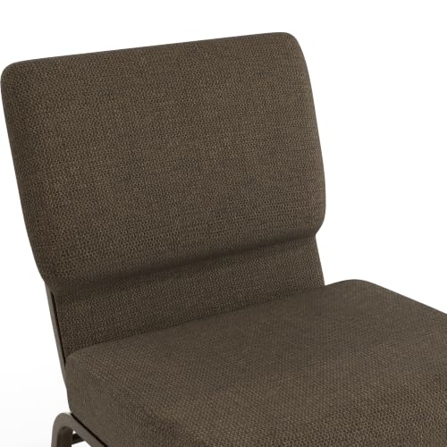 Flash Furniture HERCULES Series 21''W Stacking Church Chair in Brown Fabric - Gold Vein Frame - color: Brown Fabric/Gold Vein Frame, size: Set of 1