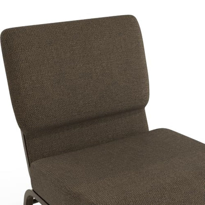 Flash Furniture HERCULES Series 21''W Stacking Church Chair in Brown Fabric - Gold Vein Frame - color: Brown Fabric/Gold Vein Frame, size: Set of 1