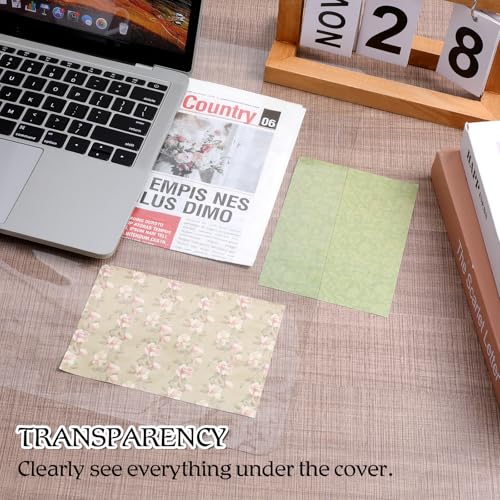 6 Pcs Nightstand Protector, Plastic Bedside Table Covers 15.8 x 23.6 Inch 1.5 mm Thick PVC Clear Table Cover Protector Coffee Tables Cover Multipurpose Clear Desk Mat Rectangle for Nightstand