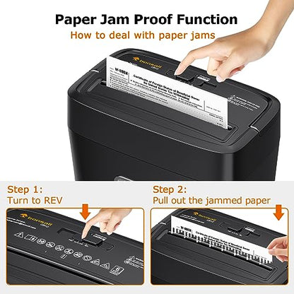 Bonsaii 6-Sheet Micro Cut Paper Shredder for Home, P-4 Security Level | Shreds Credit Cards, Mail, Staples & Paper Clips, 4.2-Gal Bin, Small Shredder for Home Office, C261-D - size: Microcut 6 Sheet
