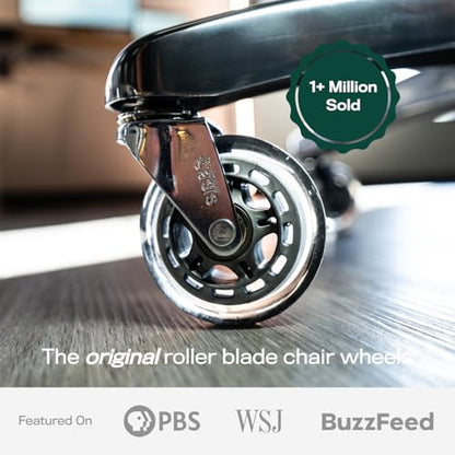 The Office Oasis Original Office Chair Wheels (As Seen On PBS), Silver - color: Silver
