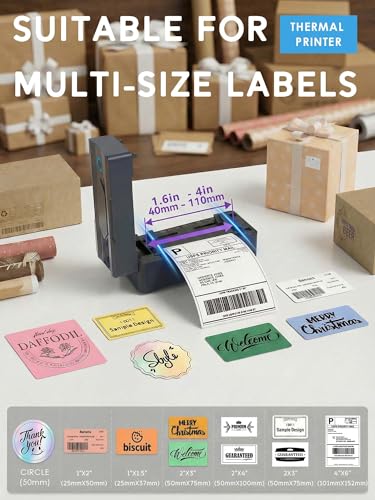 Forc Bluetooth Thermal Shipping Label Printer, 4x6, Black | Wireless, Compatible with Android, iPhone, Windows & Mac, For Small Business, Works with Amazon, Etsy, USPS - color: Black