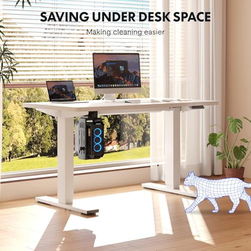 FLEXISPOT EN2 48"x24" Electric Standing Desk with PC Stand Bundle, White - color: White Top + White Frame, size: 48x24 | PC Stand