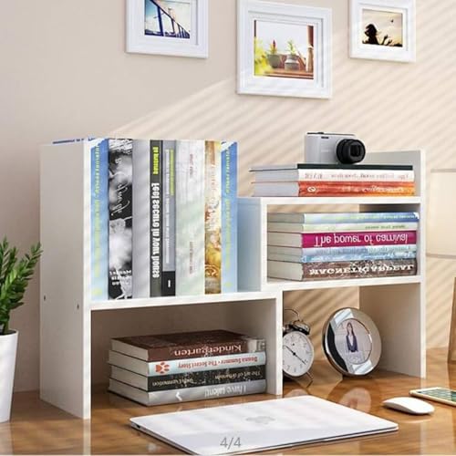 ShellKingdom Desk Shelf Organizer, Desktop Shelves, Adjustable Desktop Corner Shelf, Bookshelf Storage Rack and Cubicle Decor for Desk, Tabletop, School, Office, Dorm Desk Organizer - White - color: White