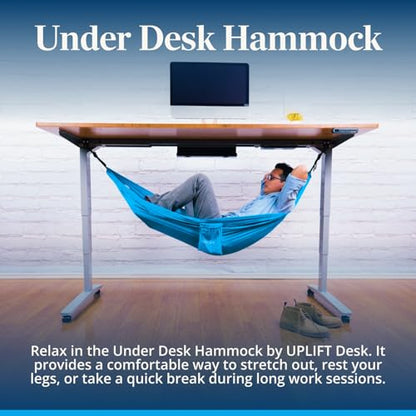 UPLIFT Desk Under Desk Hammock – Hammock for Office, Ergonomic Office Supplies Perfect for Rest & Relaxation, Durable and Easy to Use (Blue) - color: Blue