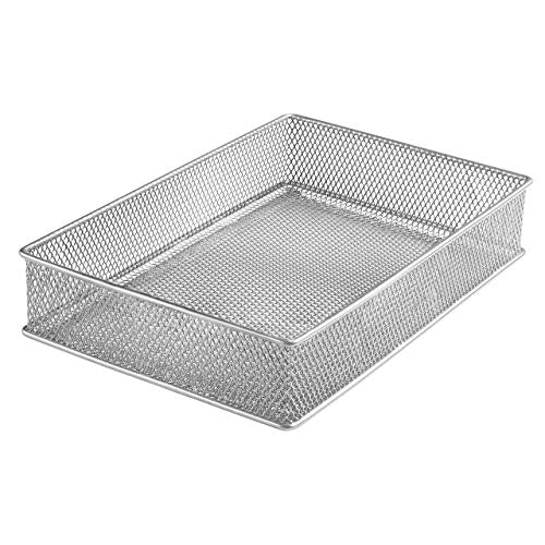 Ybm Home Silver Mesh Drawer Cabinet and or Shelf Organizer Bins, School Supply Holder Office Desktop Organizer Basket 1590s (1, 6x9x2 Inch) - size: 6x9x2 Inch