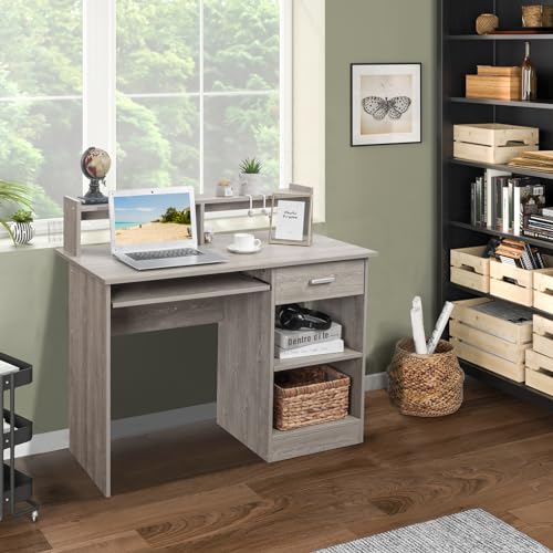 Karl home Computer Desk Study Writing Desk, Grey - color: Grey, size: with Keyboard 1