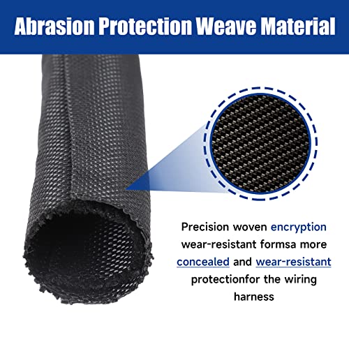 Automotive Mesh Woven Wire Sheathing Split Wire Loom 1/4"-48ft | Black Self-Wrap Braided Cable Sleeves Wire Loom Tubing Cord Organize for Wires/Audio Video Cable/Multi-Cable Strings - style: 1/4" - 48 Feet